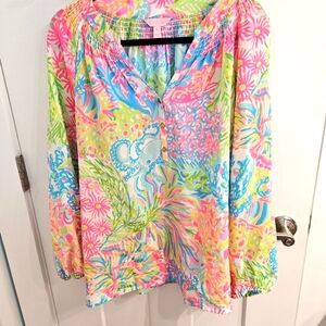 Lilly Pulitzer Multicolor Floral Blouse